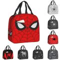 Classic Red Spider Web Lunch Bag Men Women Cooler Warm Insulated Lunch Box for Student School Food Picnic Tote Bags. 