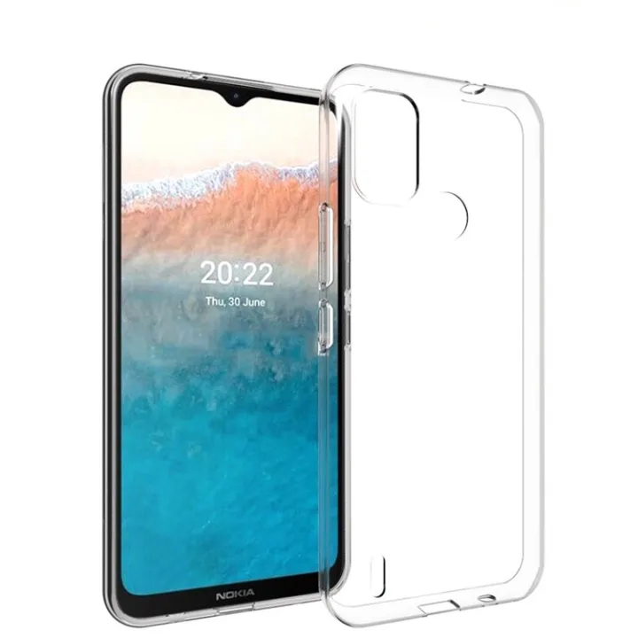 Clear Soft TPU Case For Nokia C21 Plus Phone Cover Crystal Clear Ultra-Thin Slim Fit Soft TPU Silicone Rubber Back Cover