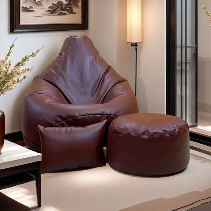 XXL%20Slim%20Fit%20Bean%20Bag,%20Leg%20rest%20&%20Cushion%20-%20Combo%20Set%20-%20Chocolate%20Color%20-%20Image%202