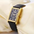 New Luxury Brand DQG Leather Strap Rectangle Quartz Watch Women Simple Business Dress Watches Gold Dial Watch Clock. 