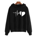 New Women Sweatshirt Hoody Ladies Hooded Heartbeat Printed Casual Pullovers Girls Long Sleeve Autumn Winter Clothes Plus Size. 