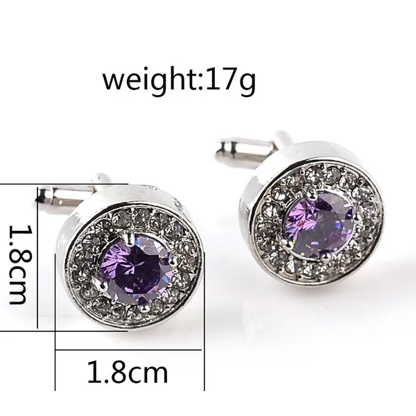 Crystal%20Stone%20Round%20Cufflinks%20Pair%20For%20French%20Cuff%20Shirt%20Button%20-%20Image%203