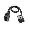 USB 3.0 Right Angle 90degree Extension Cable , 20cm. 