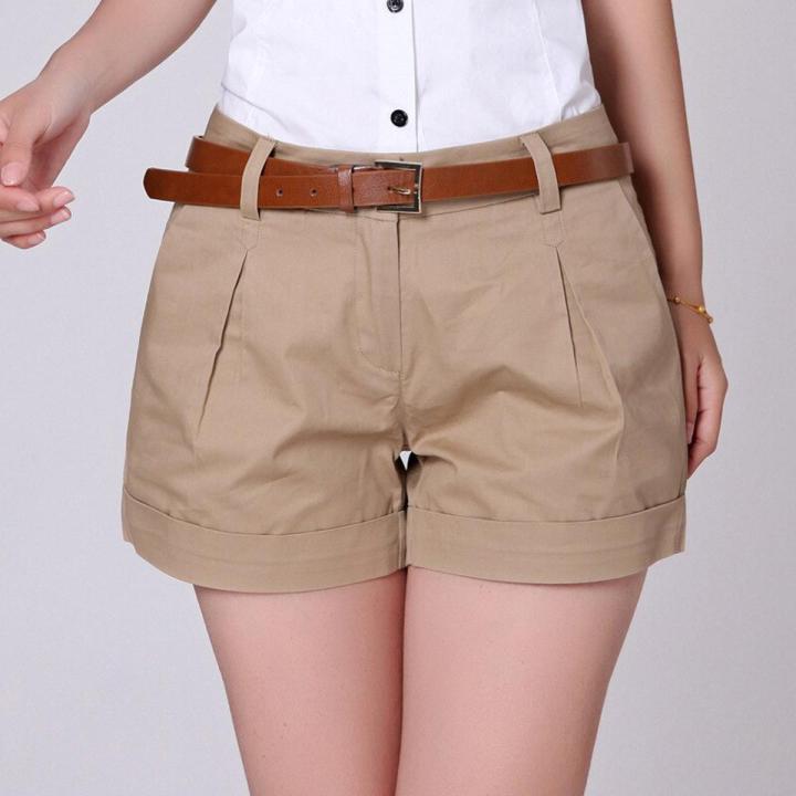 Women's Summer Style Shorts Ladies Loose Clothing Cotton Casual Short Pants Denim White Khaki Hot Woman Shorts