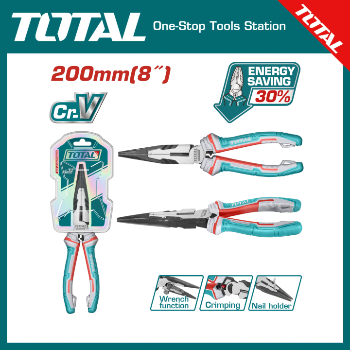 TOTAL THT220806S High leverage long nose pliers