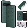 lthmy for Google Pixel 7 Pro Carbon Fiber Magnetic Closure with Card Slot Flip Case Cover.