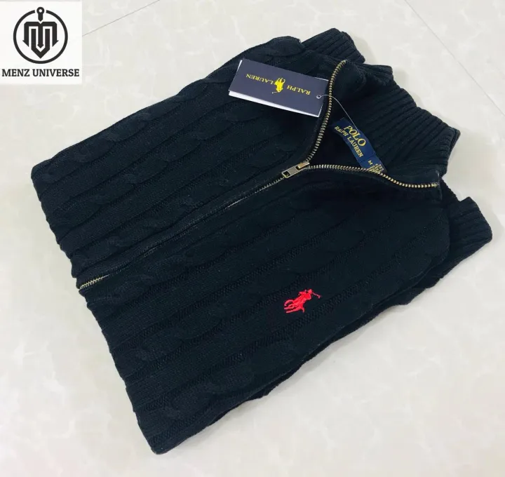 Ralph%20Lauren%20Cable-Knit%20Cotton%20Full%20Zipper%20Sweater%20%E2%80%93%20Black%20-%20Image%204