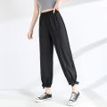 Ice Silk Bloomers Women's Chiffon Summer New Style Fat mm Women's Pants Draping Effect Loose Thin Ankle-Length Casual Pants. 