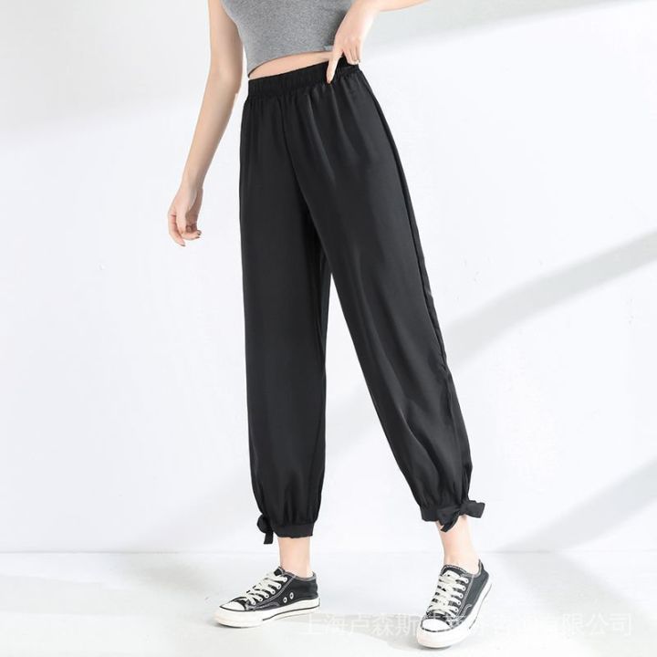 Ice%20Silk%20Bloomers%20Women's%20Chiffon%20Summer%20New%20Style%20Fat%20mm%20Women's%20Pants%20Draping%20Effect%20Loose%20Thin%20Ankle-Length%20Casual%20Pants%20-%20Image%206