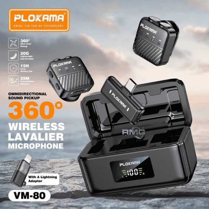 PLOKAMA%20VM-80%20Wireless%20Lavalier%20Microphone%20Set%20%E2%80%93%20Professional%20Plug%20&%20Play%20Mic%20for%20Vlogging,%20Interview%20&%20Live%20Streaming%20%7C%20-%20Image%202