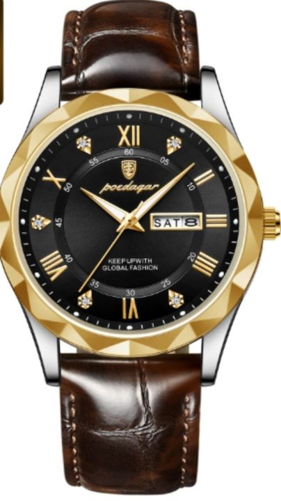 Men's Leather Strap Watch Luxury Fashion Quartz Watch