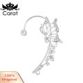 Carat Ear Bone Clip Lustrous Butterfly Inlaid Rhinestone Wrap Around Ear Earrings. 