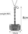 Thor Hammer Metal Keychain Silver.