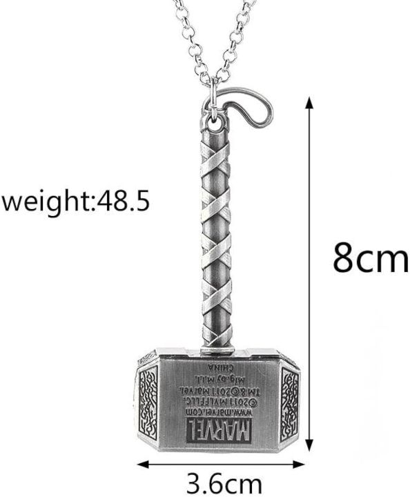 Thor%20Hammer%20Metal%20Keychain%20Silver%20-%20Image%203