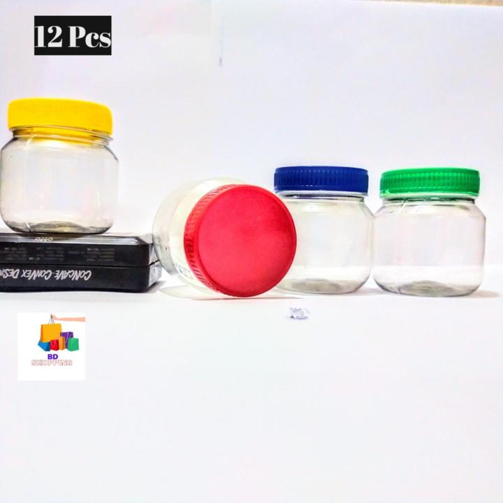 12 Pcs Plastic Jar 150ml small Masala jar for your kitchen and others usesd