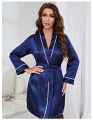 Ladies high quantity weddings bridal robes blank like robe with piping. 
