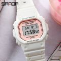SANDA Women Digital Watch Multifunction Wrist Watch Rectangle Women Watches Alarm Clock Sport Waterproof Watches reloj mujer 293.