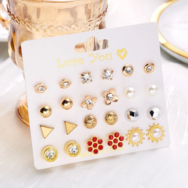 12%20Pairs/set%20Crystal%20Rhinestone%20Flower%20Stud%20Earring%20For%20Women%20Heart%20Stars%20Snowflakes%20Combination%20Earrings%20Jewelry%20Accessories%20-%20Image%206