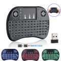 3-Color Backlit I8 Mini Wireless Keyboard 2.4GHz Air Mouse English Russian Keyboard with Touchpad Handheld for Android TV BOX. 
