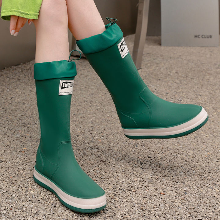 Rain%20Boots%20Women's%20Fashion%20Outerwear%20Soft%20Bottom%20Waterproof%20New%20Rubber%20Shoes%20Kitchen%20Anti-Slip%20Knee-High%20Rain%20Boots%20Labor%20Protection%20Wear-Resistant%20Rain%20Shoes%20-%20Image%202