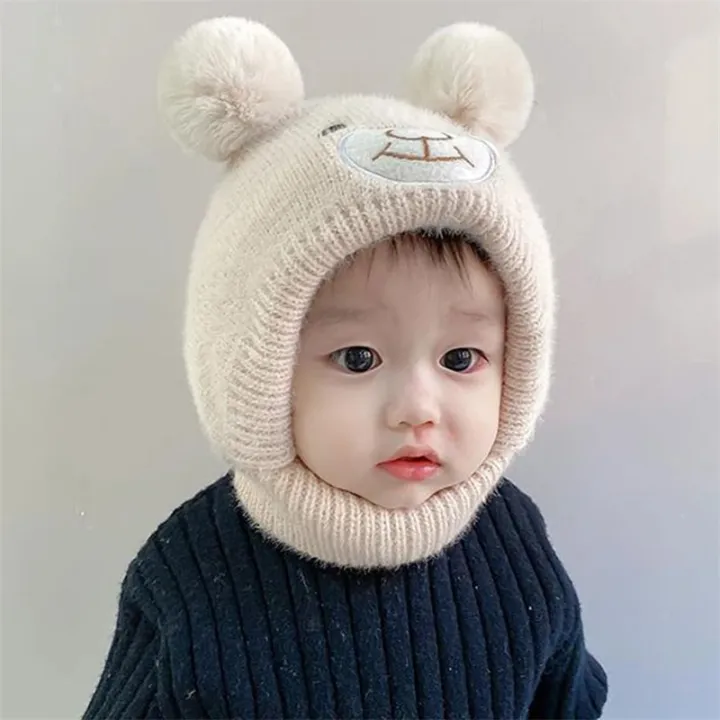 Korean%20Kids%20Winter%20Cartoon%20Bear%20Ear%20Beanie%20Cap%20Baby%20Protection%20Hats%20Scarf%20Bear%20Knitted%20Hat%20Neck%20Cover%20Toddler%20Boy%20Girl%20Bonnet%20-%20Image%205