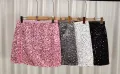 Heavy industry shiny sequined pink skirt female summer hottie high waist a-line skirt pure desire to look thin hip skirt short skirt. 
