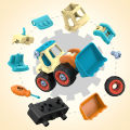 【Happy baby toy store】Construction Truck Toys to Control Car Kids DIY Building Blocks Toy for Year Boys and Girls Gift. 