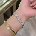 Full Diamond Lotus Bracelet Diamond Bracelet 2023 New S925 Sterling Silver Light Luxury Niche Exquisite European and American Jewelry.