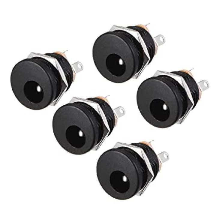 DC-2.1 DC Power Socket Panel Mount- 5 Pcs