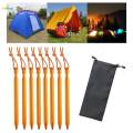 8x Tent Stakes with Pull Ropes Ground Stakes for Backpacking Hiking Desert.