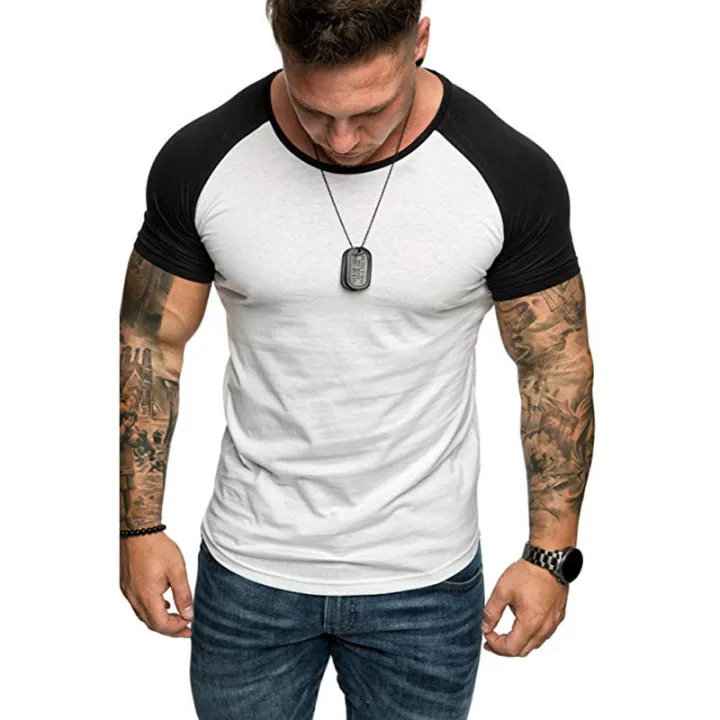 Solid%20Color%20Short%20Sleeve%20T%20Shirts%20Men%20Summer%20Raglan%20T-shirt%20Fashion%20Hop%20Top%20Tees%20Simple%20Style%20BlaShirt%20-%20Image%205
