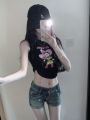 American Hot Girl Liu Ding Low Waist Denim Super Short Shorts Women's Summer New Slim Slimming Sheath Hot PantsinsTide.