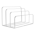 3 Sections Clear Acrylic File Holder Clear Acrylic Bookends Book Stands for Documents Letter Book.