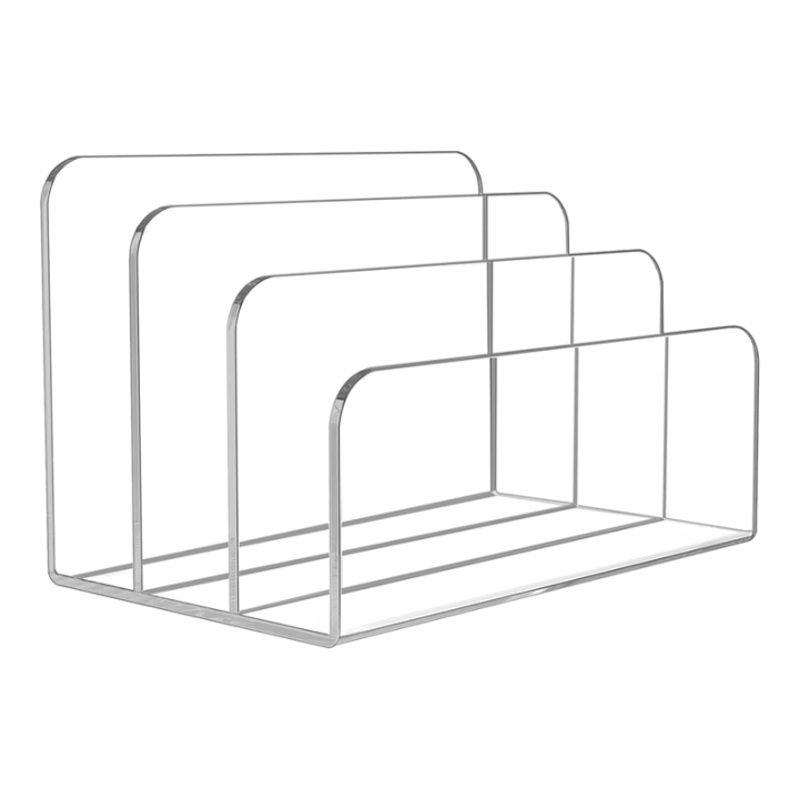 3 Sections Clear Acrylic File Holder Clear Acrylic Bookends Book Stands for Documents Letter Book