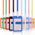 ID Card Holder Work Card Holders Waterproof Business Work Card ID Badge Lanyard Vertical Certificate Identity Case. 