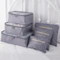 6PCS Travel Storage Bag  Organizer Set For Clothes Shoes Cosmetic Tidy Organizer Wardrobe Suitcase Pouch Travel Organizers Packing Bags. 