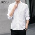 Buy One Get One Free Solid Color Spring and Autumn Youth Men's Casual Shirt Retro Cotton Shirt Style Korean Fashion.
