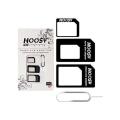 4 in 1 Noosy Micro Nano Sim Card Adapter - Black. 
