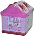 Metal House Shaped Coin Box Cartoon Kids Money Box piggy bank for kids. 