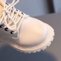 Fall Fashion Sneakers Kids PU Ankle Boots Non-Slip Modern Boot Baby Warm Plush Winter Boots Black Toddler Shoes Girls Snow Boots.