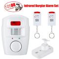 Home System IR Infrared Motion Sensor Alarm Security Detector 105dB Alarm Monitor Wireless Alarm System+2 Remote Controllers.