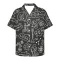 Scientific Formula Blackboard Pattern Prints Brainiac Men Summer Breathable Hawaiian Shirt Camisa Masculina Avocado Casual Male. 
