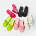 Women Fashion Slippers 6cm Wedge Heel Outdoor Indoor Slides Eva Soft Flip Flops Thick Sole Anti-Slip Sandals for Girls.