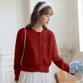 Fresh Sweet Purple Sweater Coat for Women Autumn and Winter New Gentle Western Style Student Knitted Cardigan.