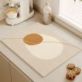 Placemat Super Absorbent Dish Drying Mat Diatomaceous Quick Dry Draining Mat Non-slip Drain Pad Kitchen.