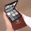 9 Colors Cool Toned Eyeshadow Palette Black Smokey Palette Matte Glitter Eyeshadow Palette Smoky Eye Shadow Eye Pigments Palett.