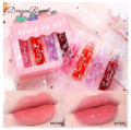 Dragon Ranee 4 Pcs Fruit Lip Oil Set Lip Gloss Crystal Jelly Liquid Lipstick Set. 