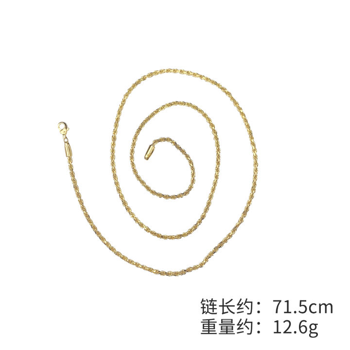 Vietnam%20Shajin%20ladies%20necklace%20plain%20chain%20lobster%20buckle%20temperament%20imitation%20gold%20plated%20jewelry%20long%20chain%20women's%20new%20accessories%20gifts%20-%20Image%204