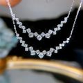 Fashion New Product 1 Carat Small Diamond Pendant Silver Necklace Female Shiny Crystal Clavicle Chain Jewelry Party Gift. 