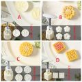 Baking Tools Plastic Moon Cake Mold Mold And 2/4 Stamps 3D Pattern Pastry Mold Flower Shaped Mini Moon Cake Maker Dessert.